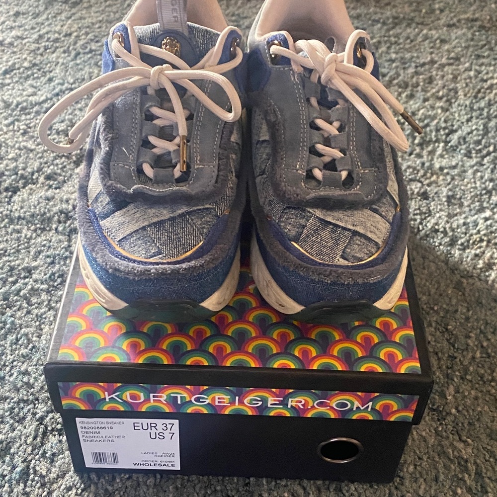 Kurt Geiger Blue Denim Sneakers